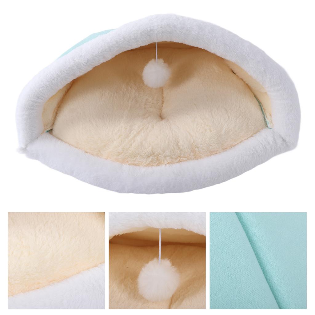 Cat Sleeping Bag Semi Closed Fluffy Soft Washable Cat Bed for Indoor Cats Puppy Kitty KittenMint Green
