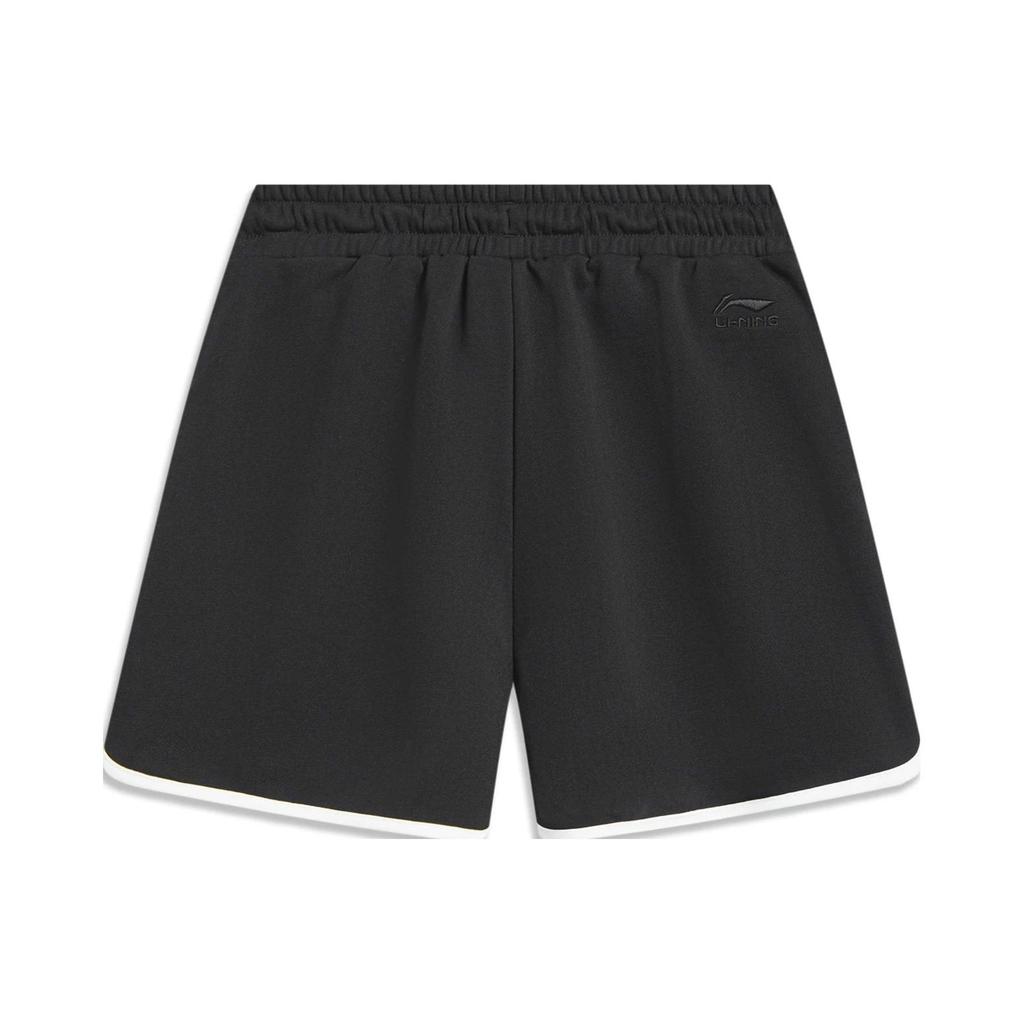 Li Ning Sports Lifestyle Series Letter Logo Printed Sports Shorts Women shorts Black AKSSC86-4