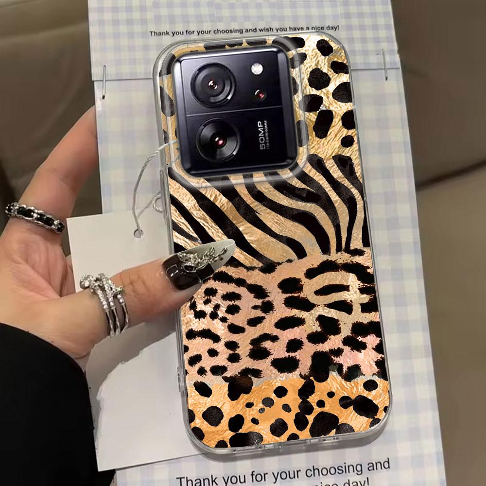 Leopard Cherry Fruit Vortex Texture Phone Case for Xiaomi 13T 14T 11 Lite Poco X5 M6 Pro X6 X3 Pro NFC C75 C71 C65 C61 M5S Cover