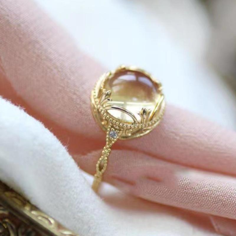 

CAOSHI Exquisite Imitation Opal Rings for Women Daily Versatile Design Finger Accessories Gorgeous Gold Color Wedding Zircon 6