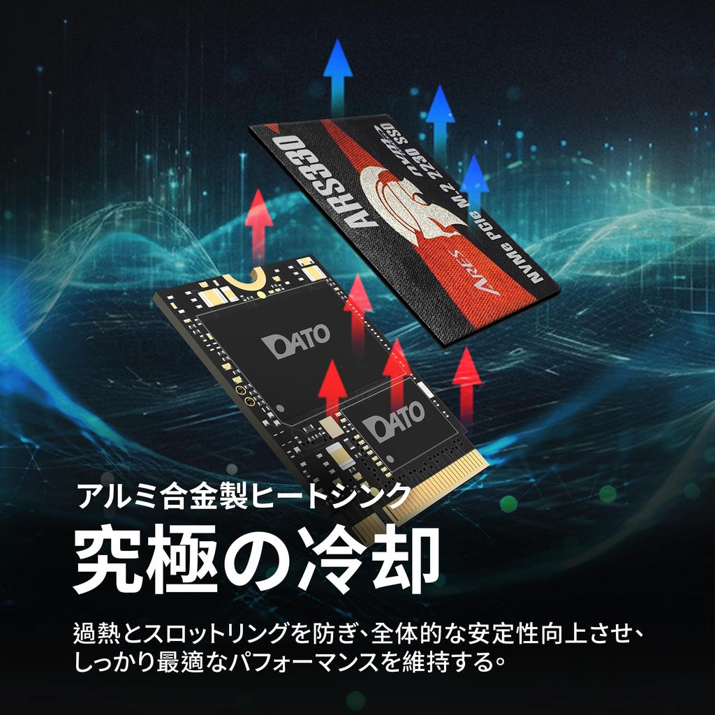 DATO 2230 SSD PCIe 1TB Gen 3x4 NVMe mit Aluminium-Kühlkörper Interne Solid-State-Drive M Key für Geschäftsleute Studenten Gamer Kreative bis zu ARS330 M.2