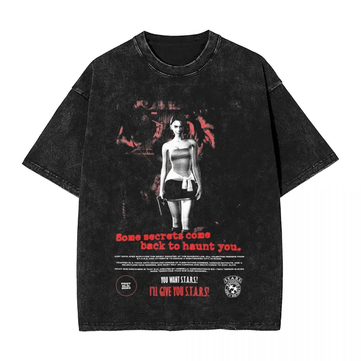 Vintage Washed Black Resident Evil Leon S Kennedy Oversized TShirt Front LEON S KENNEDY Text DualStyled S