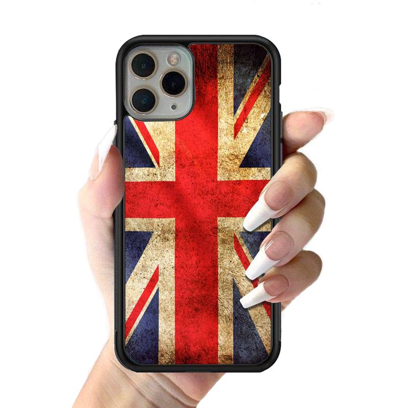 YNDFCNB England British Uk Flag Phone Case Silicone PC+TPU Case for iPhone 11 12 13 Pro Max 8 7 6 Plus X SE XR Hard Fundas