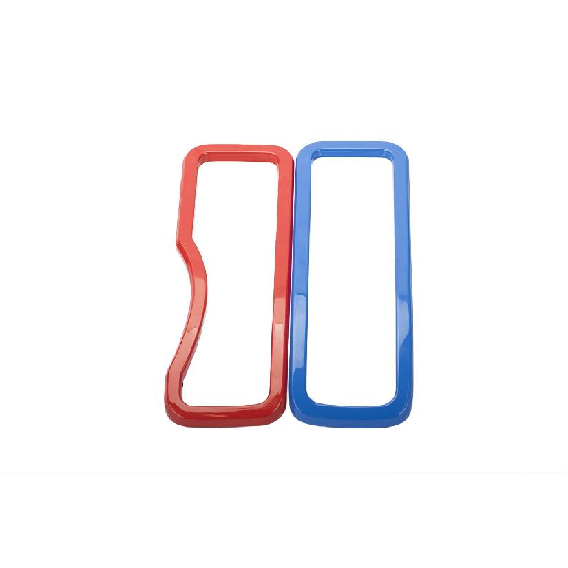 Front Grill erts Cover Trim Decoration For Jeep Wrangler JL 2024 2025 2026 Grille Mesh erts Ring Car Styling Accessories Blue Red-2PCS