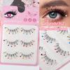 Transparent Stem False Eyelashes Decorative Eyelashes Barbie Comic Eyes 3 Pairs Stage Party Eyelashes