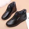 Winter Plus Velvet Warm Flat-bottomed Casual Low-top Cotton Shoes  Women's Shoes Non-slip Soft-soled Leather Shoes