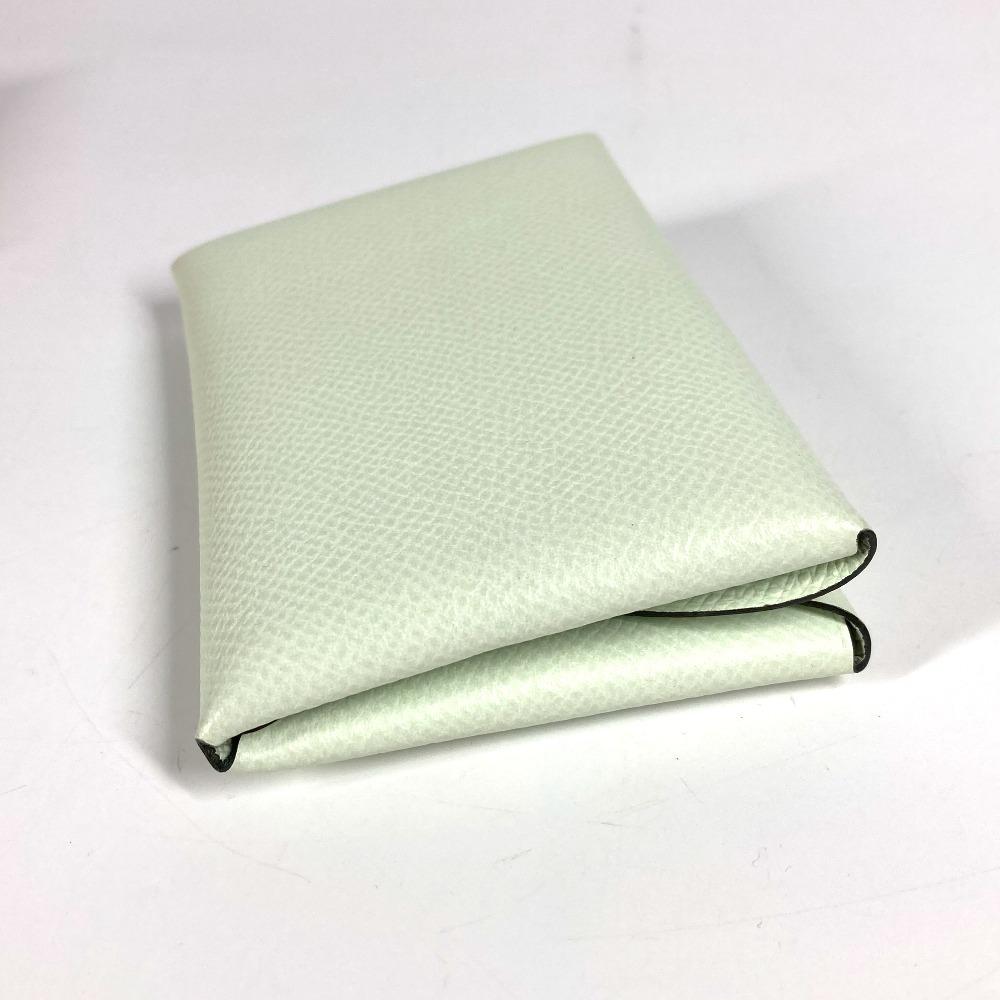 Hermes Bifold Slim Calvi Duo Card Case Coin Compartment  Wallet Coin Purse