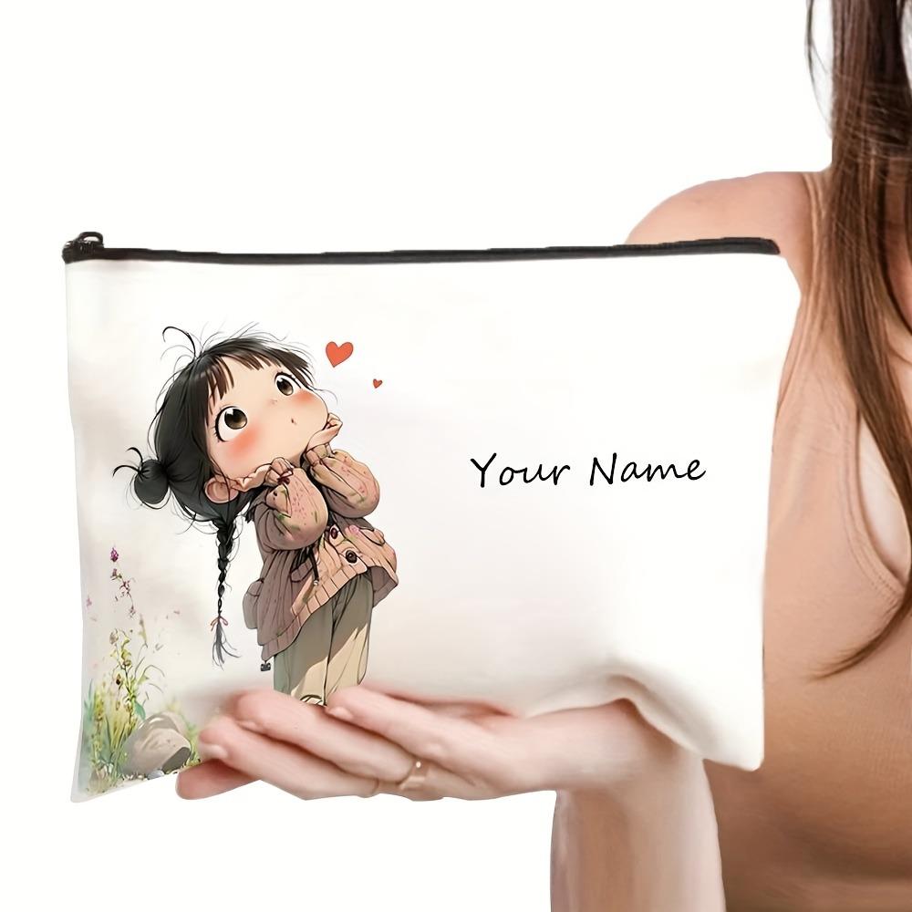 Chic Custom Unique Vintage Cute Floral Makeup Bags for Girls Cosmetic Pouch Toiletry Bag Pencil Case Travel Storage