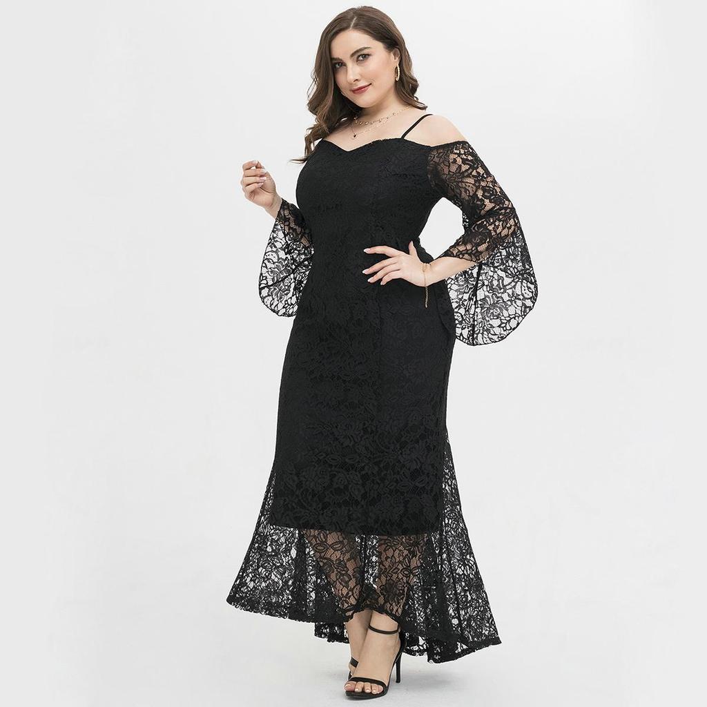 fitted lace wedding dress Betsy & Adam Plus Size Off-The-Shoulder Jacquard Dress - Navy