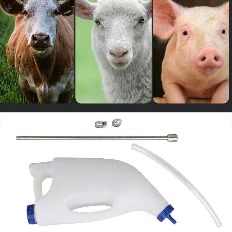 Kälber-Flasche 4L Kälbertränke Kälber Kuh Fütterungsschlauch Wasser Milchflasche Kälber Trinkflasche Milchflasche Nutztier-Futterspender