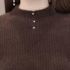 Herbst- und Winter Knie-lange Kleider Damen Mesh Strickkleider Spitze Strickkleider Halbrollkragen Pullover