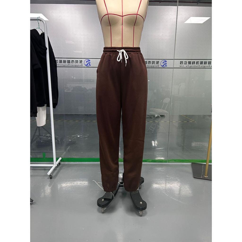 Women's solid color high-waisted sports and casual sweatshirt pants