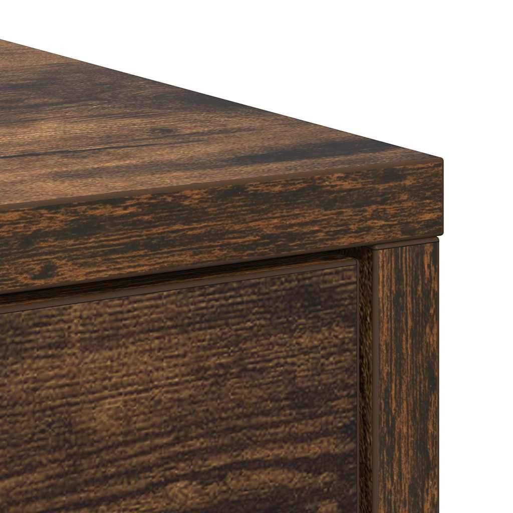Sideboard with Drawer Smoked Oak Finish 80 x 34 x 76 cm Engineered Wood
