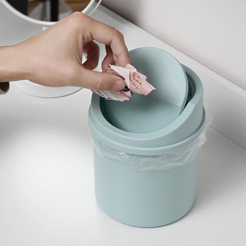 Lixeira Portátil Pequena de Mesa com Tampa sem Odor para Sala de Estar, Quarto, Escritório, Mesa de Leitura, Organização