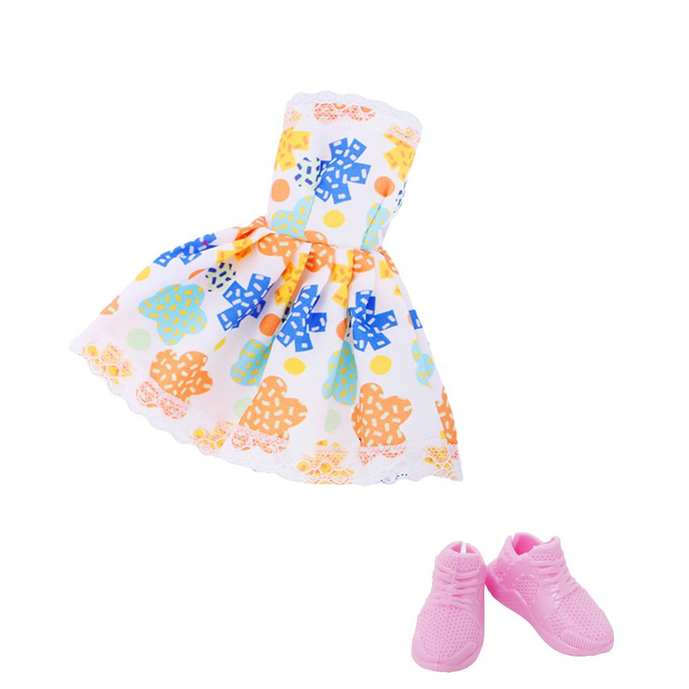 2 Pcs/Set Fashion Doll Clothes Daily Wear Tops Pants Mini Dress Gown with High Heels Shoes Sport Boots