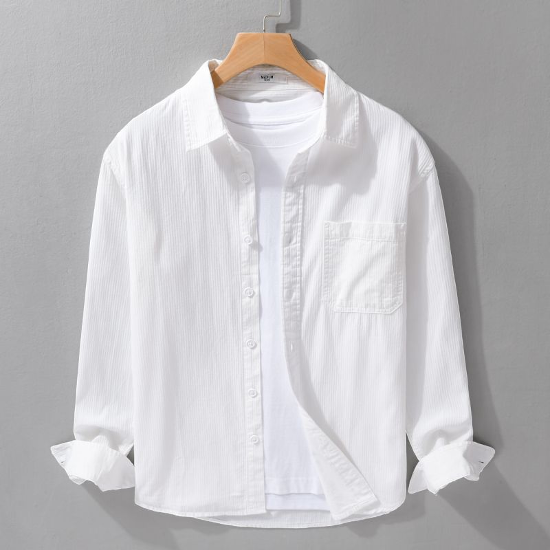Spring and Autumn 2025 Shirt Men's Long-sleeved Loose Japanese Retro Tops Trendy Thin Casual Work Shirt Jacket