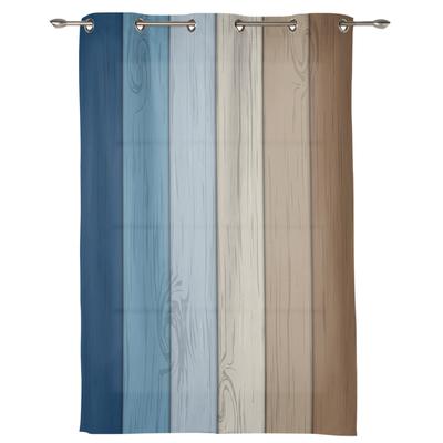 Rideaux Modernes pour Salon Rideaux Dégradés Rétro Aspect Bois pour Chambre d'Enfant Décoration de Cuisine Stores Draperies