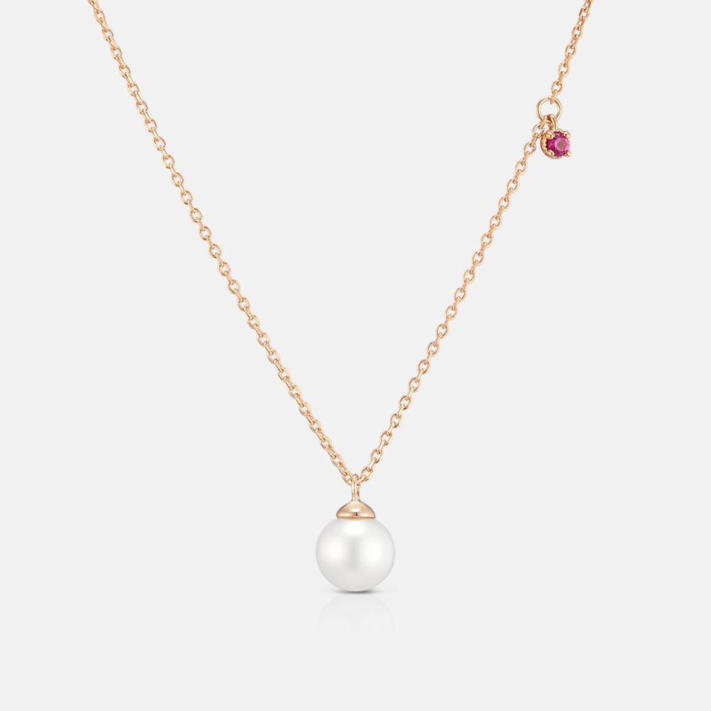 Perla Rose Silver Necklace 42Cm A201Sn1043Rpr