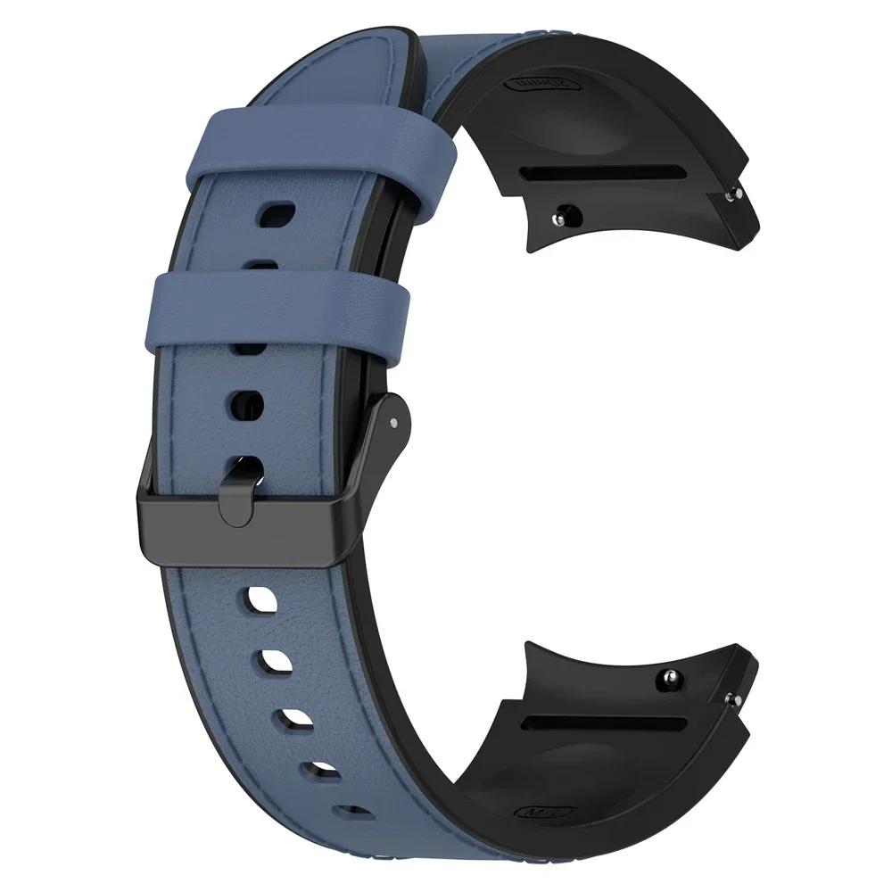 Silicone Leather Bracelet For Samsung Galaxy Watch 7 6 5 Pro 40mm 44mm Band Watch 6 4 Classic 47/43/46mm Strap Correa Watchband