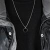 Sexless Cold Neutral Style Small Square Brand Titanium Steel Necklace Niche Personality