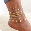 Stainless Steel Curb Cuban Chain Link Anklet  Women's Multi-layer Foot Chains Sister Bestfriend Summer Beach Gift