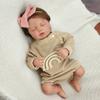 Reborn Bebe Loulou Neugeborenenpuppen Schlafendes Baby Handgefertigt Bemalt Lebensechte 3D-Haut mit Sichtbaren Adern Puppenspielzeug