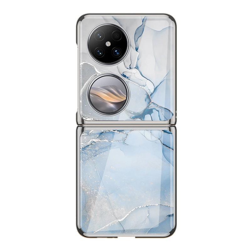 Premium Electroplated Glass Phone Case Pocket 2 With Marble Crack Design Hard Shell Cover