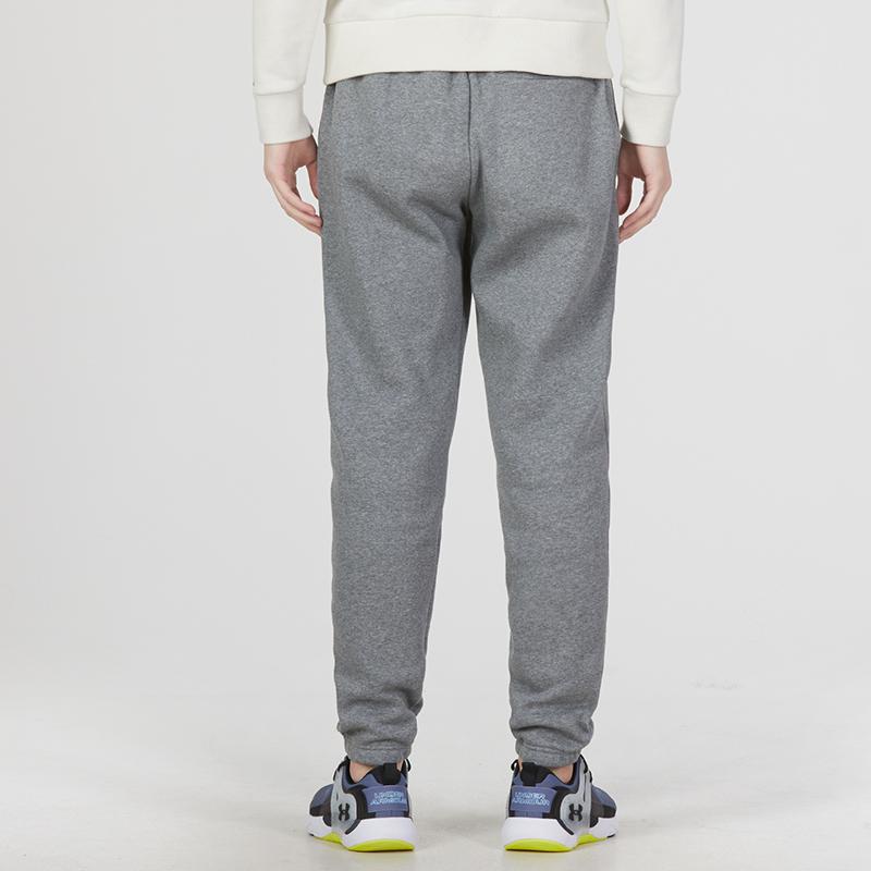 Under Armour Essential Fleece Joggers With Drawstring And Logo Detail Men Bottoms Grey 1373882-012