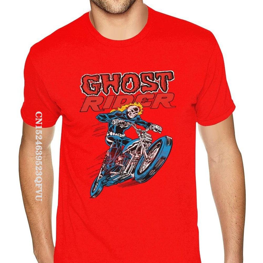 Lovely Ghost Rider Tee Shirts Men's Top Quality Gothic Style Anime Tshirt Pure Cotton Crew T-Shirts Punk Style