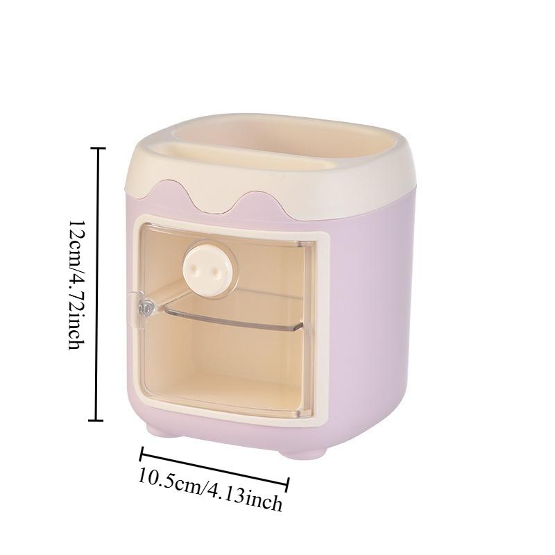 1pcs Creative Cartoon Multi Grid Pen Holder Student's Favorite Multifunctional Storage Box with Grid Desktop Stationery Box