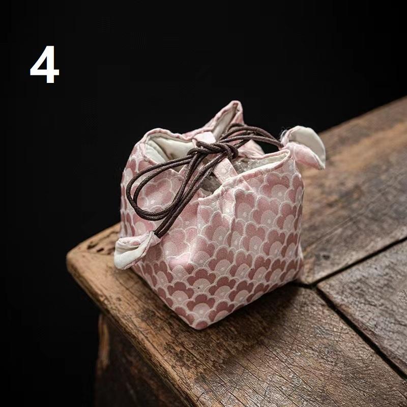 Tea Set Storage Bag Chinese Style Thickened Multi-Functional Teapot Cloth Pouch Protective Portable for Holiday Trips