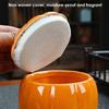 Pumpkin Shaped Ceramic Jar Airtight Storage Container With Lid For Thanksgiving Treat Food Kitchen Party Bedroom Dorm Decor