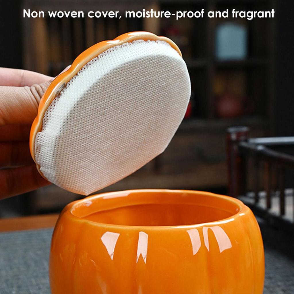 Pumpkin Shaped Ceramic Jar Airtight Storage Container With Lid For Thanksgiving Treat Food Kitchen Party Bedroom Dorm Decor