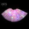 LED Light-Up Women Mesh Skirt Elastic Waist Illuminated Skirt Stage Show Colorful Gauze Skirt Multi Layer Full Mesh Skirt