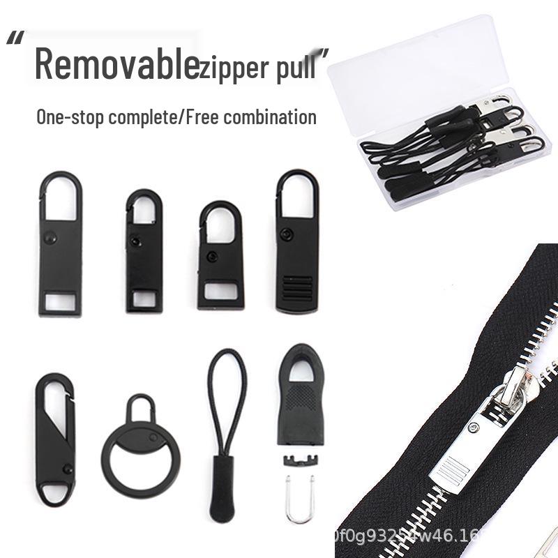 Tool-Free Removable Zipper Pull Tab with Metal Pendant for Luggage, Bags, Jackets, and Shoes