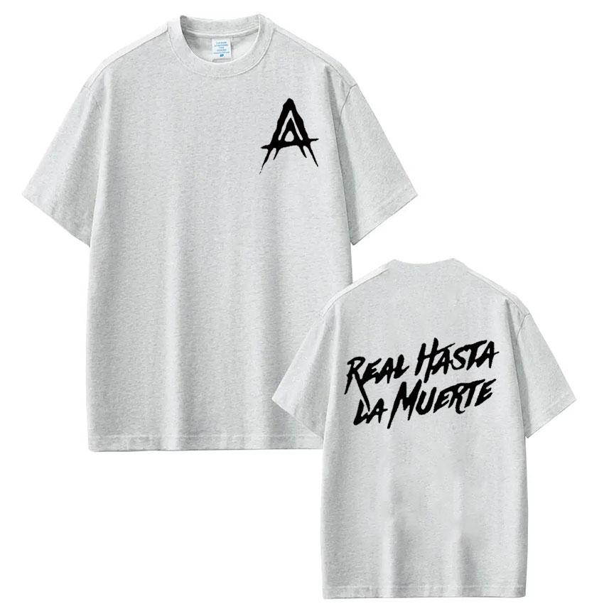 Rapper Anuel AA Real Hasta La Muerte T-Shirt Harajuku Mode Kurzarm T-Shirt Herren Damen HipHop Punk Baumwolle Sport T-Shirts