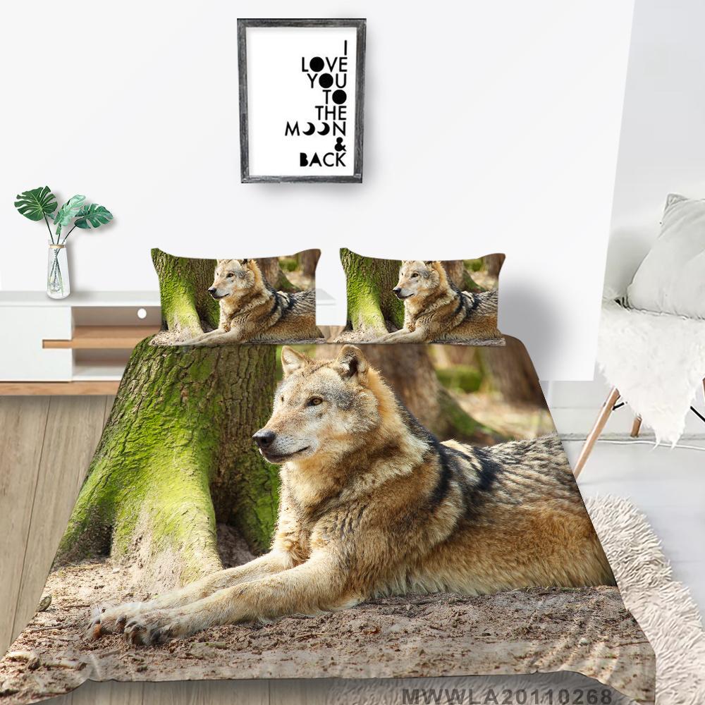 

2/3 шт. комплекты одеял с наволочкой, домашний текстиль, одеяло из микрофибры с принтом волка, пододеяльник EU Single 135x200cm