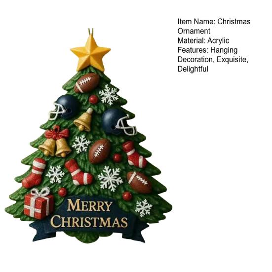 Christmas Tree Ornament Tree Shaped 2D Acrylic Hanging Decoration Merry Christmas Pendant for Holiday Home Party Decor