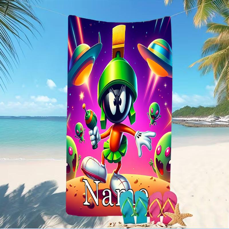 Customizable personalized beach towels Marvin the Martian themed designs.Suitable for the beach, yoga, sports;ideal as beach accessories