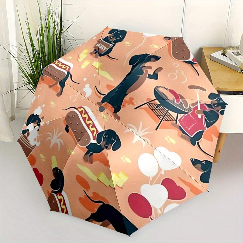 1pc Dachshund Party Automatic Open/Close Umbrella with One Touch Button,, Windproof Design   Lightweight Portable Umbrella for Women & Men6132
