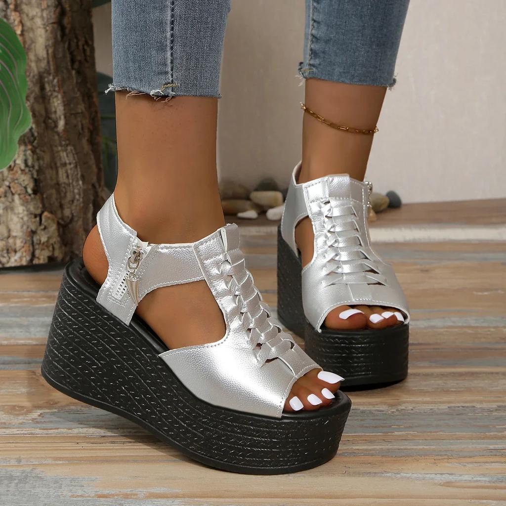 Fashion Women Sandals Summer New Wedges Platform Sandals Women Sexy High Heels Shoes Peep Toe Open To Walking Designer Sandals Women