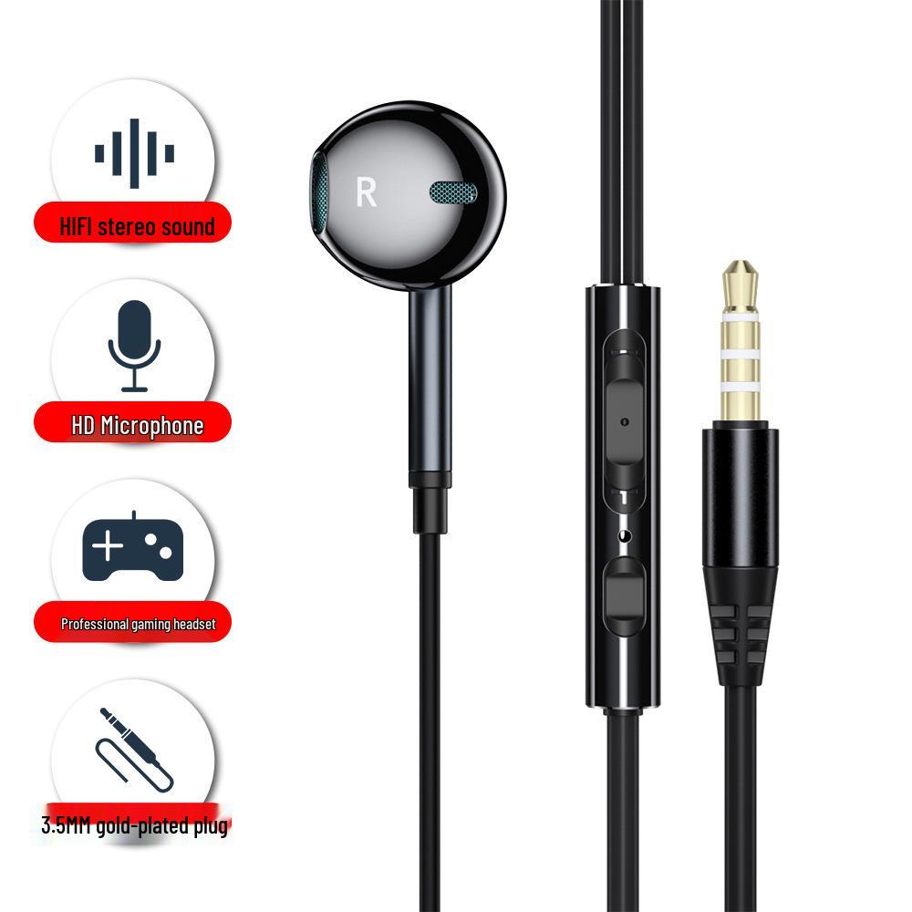 In-Ear Gaming Headset with 3.5mm Jack for Apple and Android, Wired Sports Earbuds