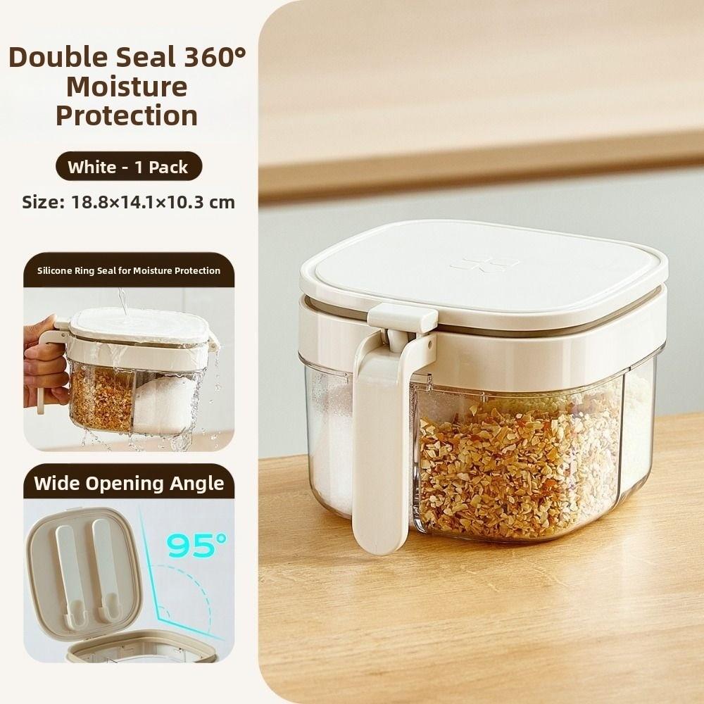 4 Grids Sealed Seasoning Jar Push-type Condiment Storage Container Spice Tank Restaurant