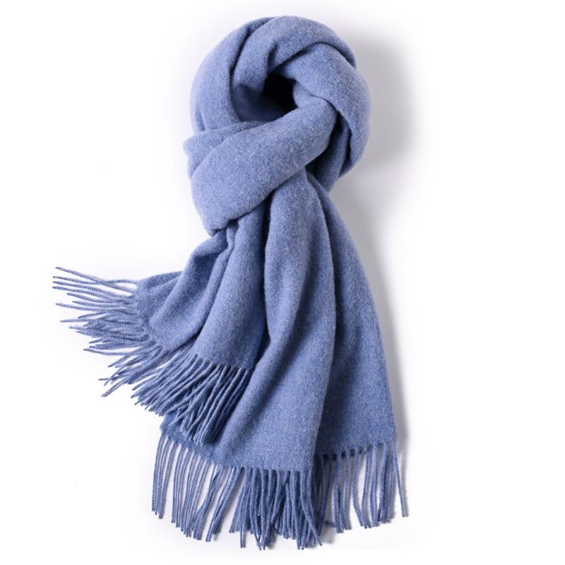 Pure Wool Scarf Winter Men and Women Senior Couple Grey Scarf Shawl Gift Boyfriend Birthday Gift