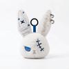 Gothic Wounded Rabbit Keyring Hoop Earrings Cute Furry Bag Pendant  Gift For Women