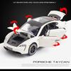 1:32 Porsche Taycan High-Simulation-Automodelle aus Metallguss, Sportwagen mit Sound und Licht, Rückziehmechanismus, Supercar-Geschenke für Kinder