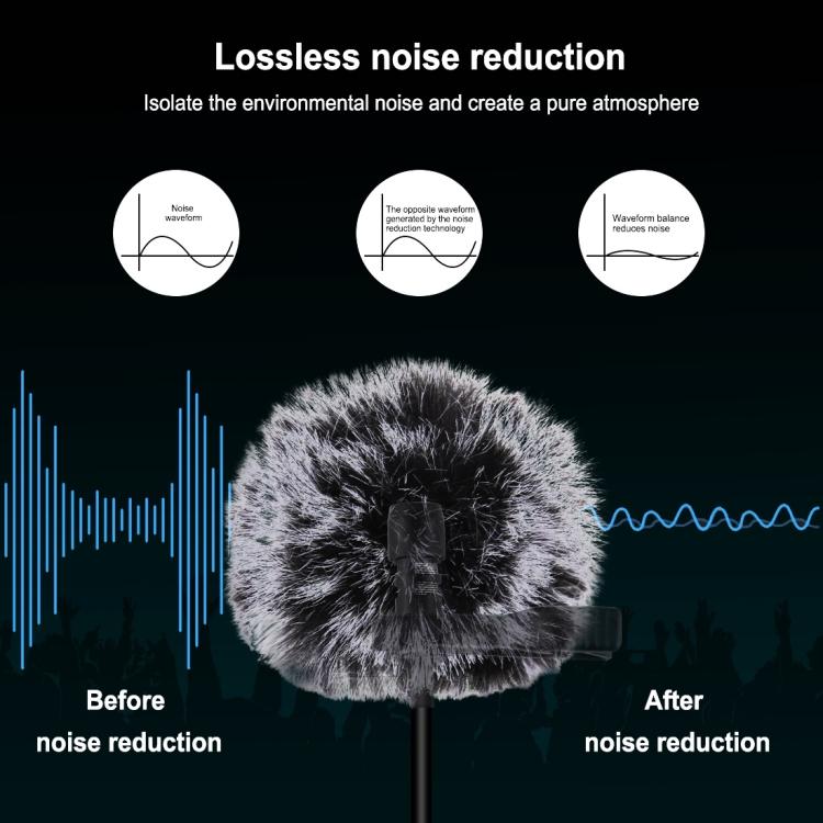 PULUZ 1,5m 3,5mm Jack Clip-on Ledningsbaseret Kondensator Optagemikrofon