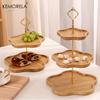 KEMORELA Wooden Cake Tray 2/3rd Floor Dessert Tray Stand Dining Room Dessert Cookie Candy Buffet Stand Holiday Party Decorations