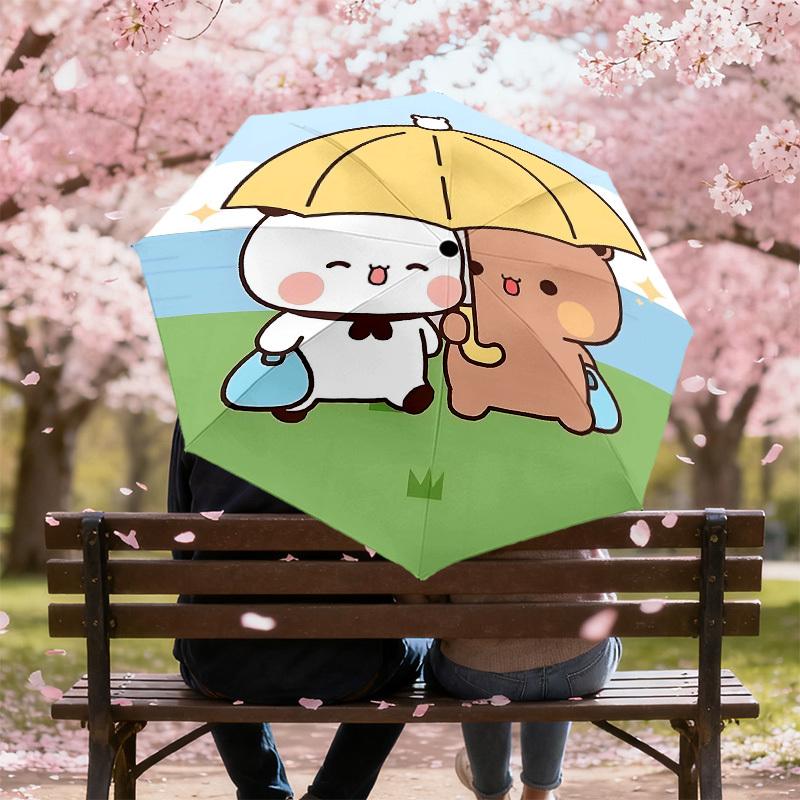 1PC Bear Umbrella Umbrella-8-Rib Reinforced Portable Folding Travel Suitable for All Seasons Outdoor Daily Use-H0323