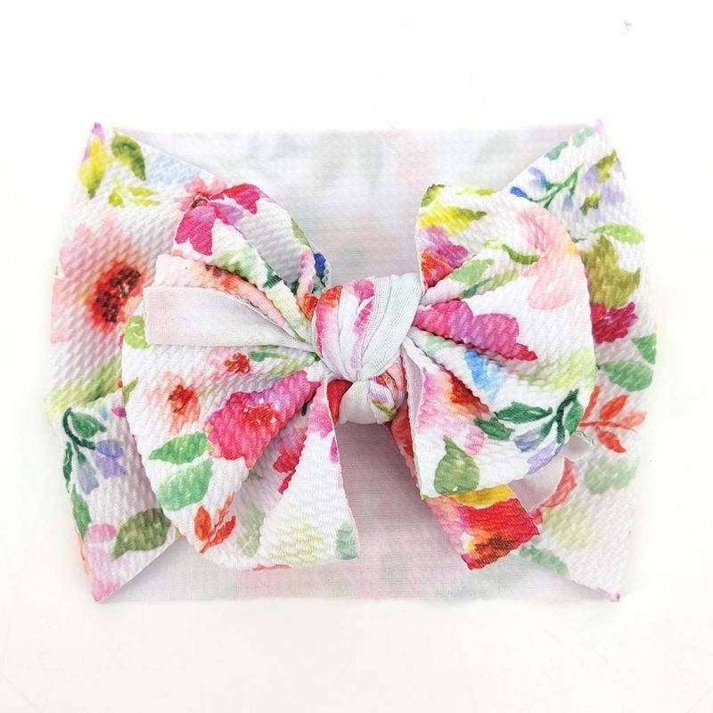 New Baby Headband, Cute Floral Seamless Wide-brimmed Children's Headscarf, Bow Baby Hair Accessories